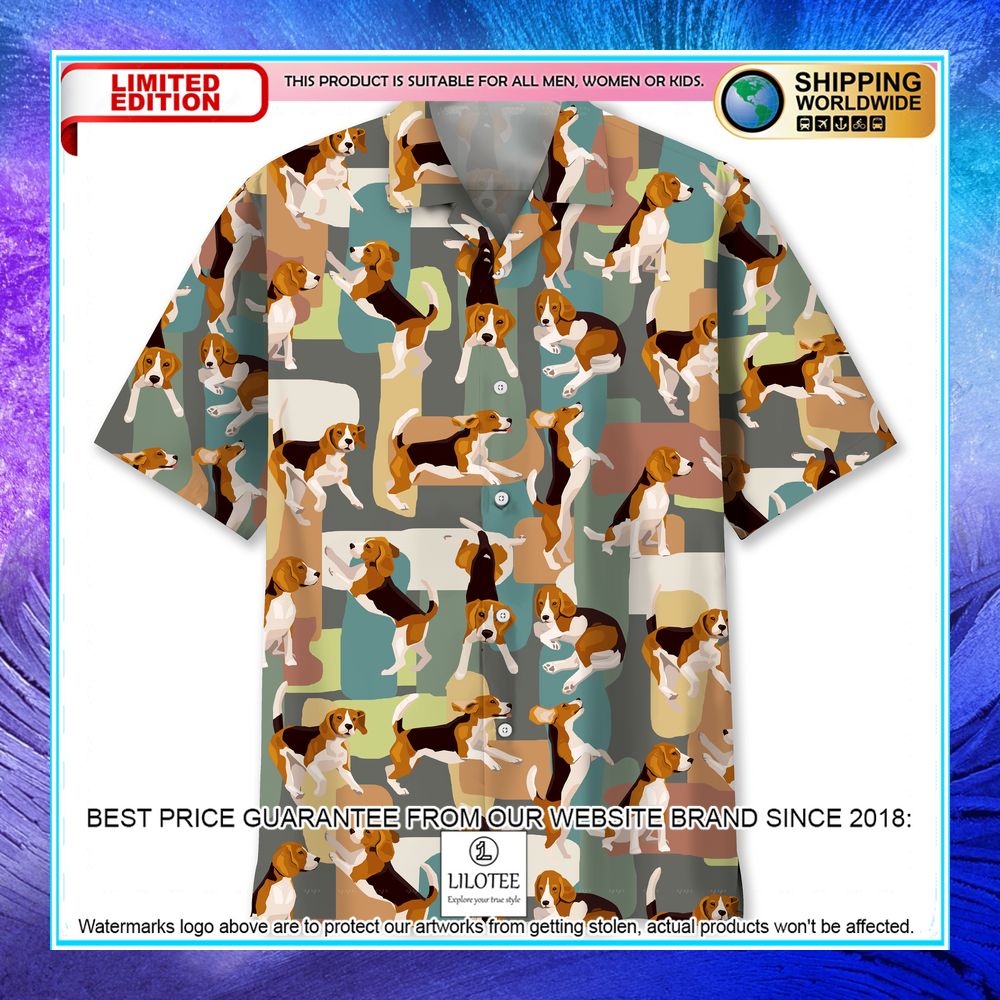 beagle funny color hawaiian shirt 1 317