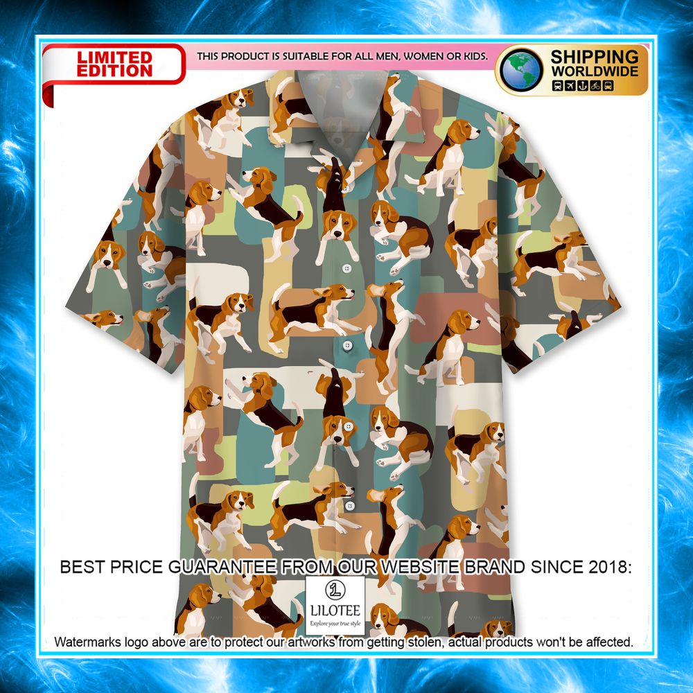 beagle funny color hawaiian shirt 1 929