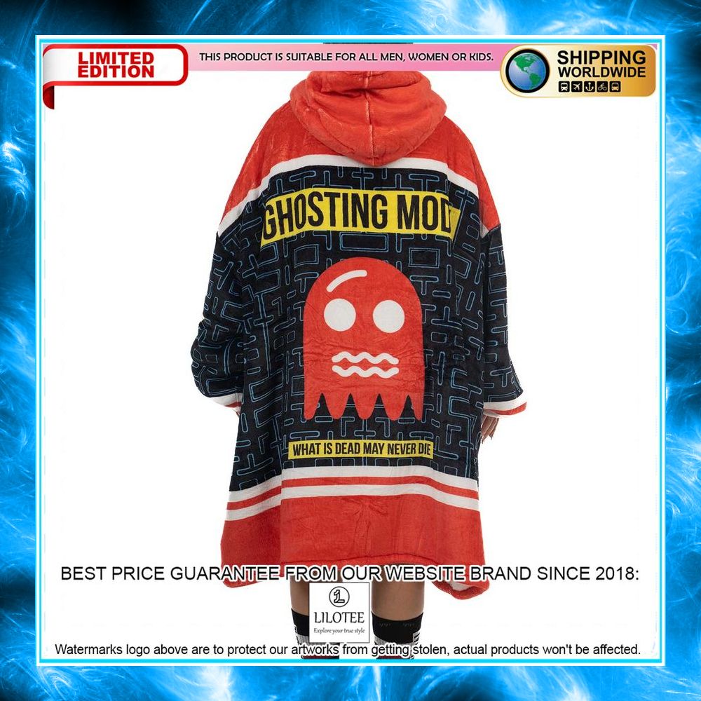 bee unusual ghosting mode sherpa hoodie blanket 1 763