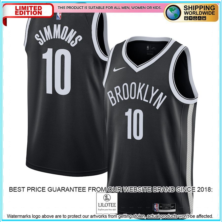 ben simmons brooklyn nets nike 2021 22 black basketball jersey 1 906