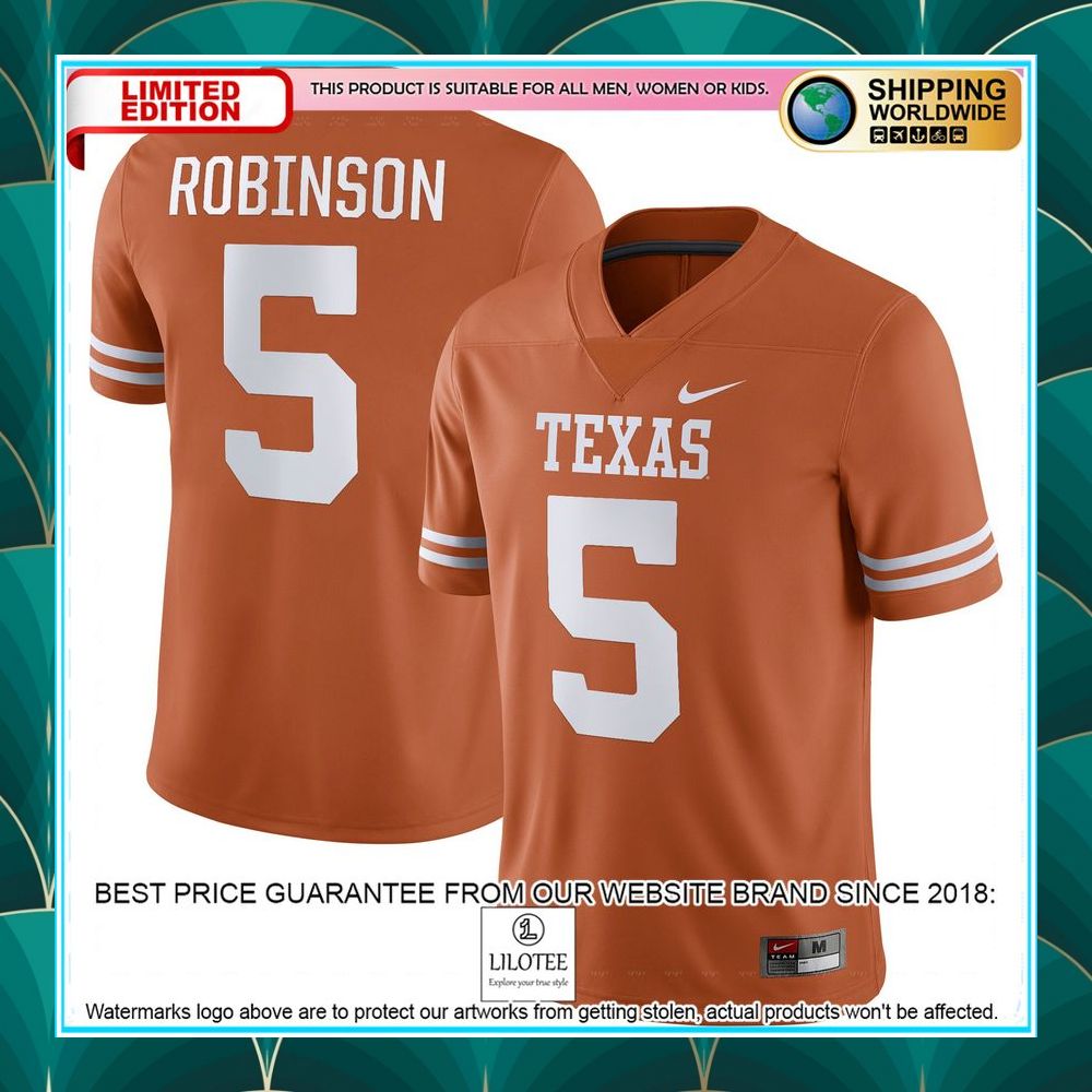 bijan robinson texas longhorns nike nil texas orange football jersey 1 768