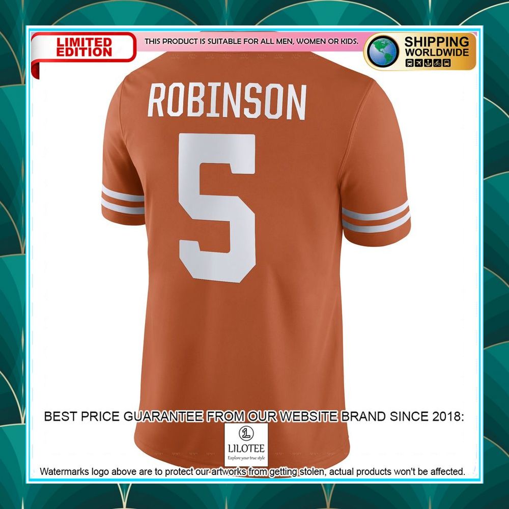 bijan robinson texas longhorns nike nil texas orange football jersey 3 516