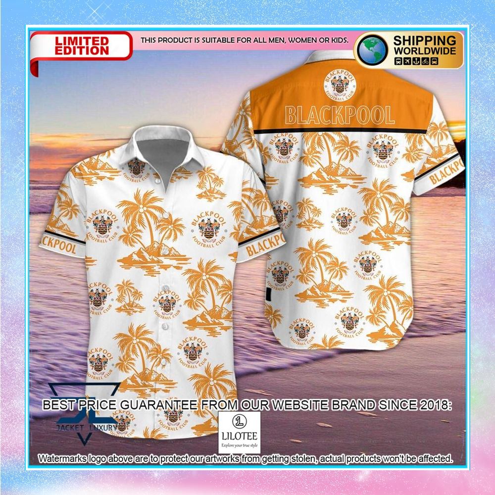 blackpool f c palm tree hawaiian shirt shorts 1 389
