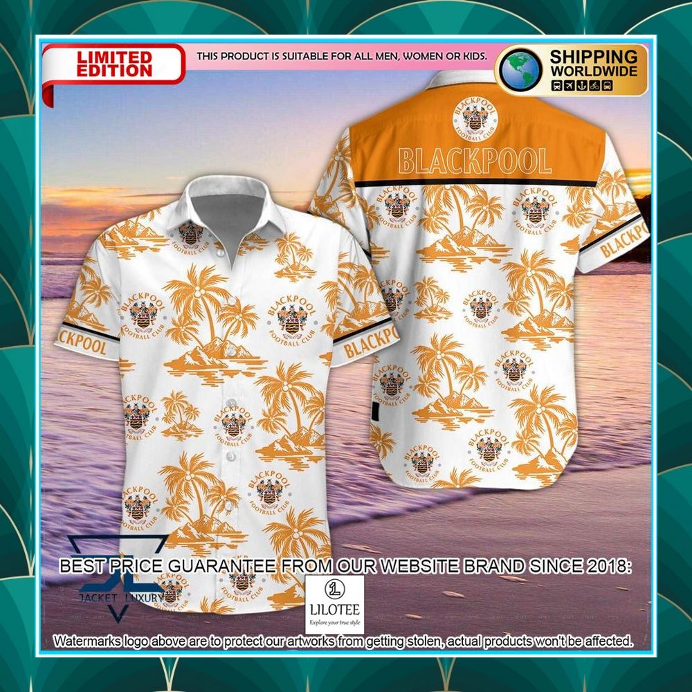 blackpool f c palm tree hawaiian shirt shorts 1 648