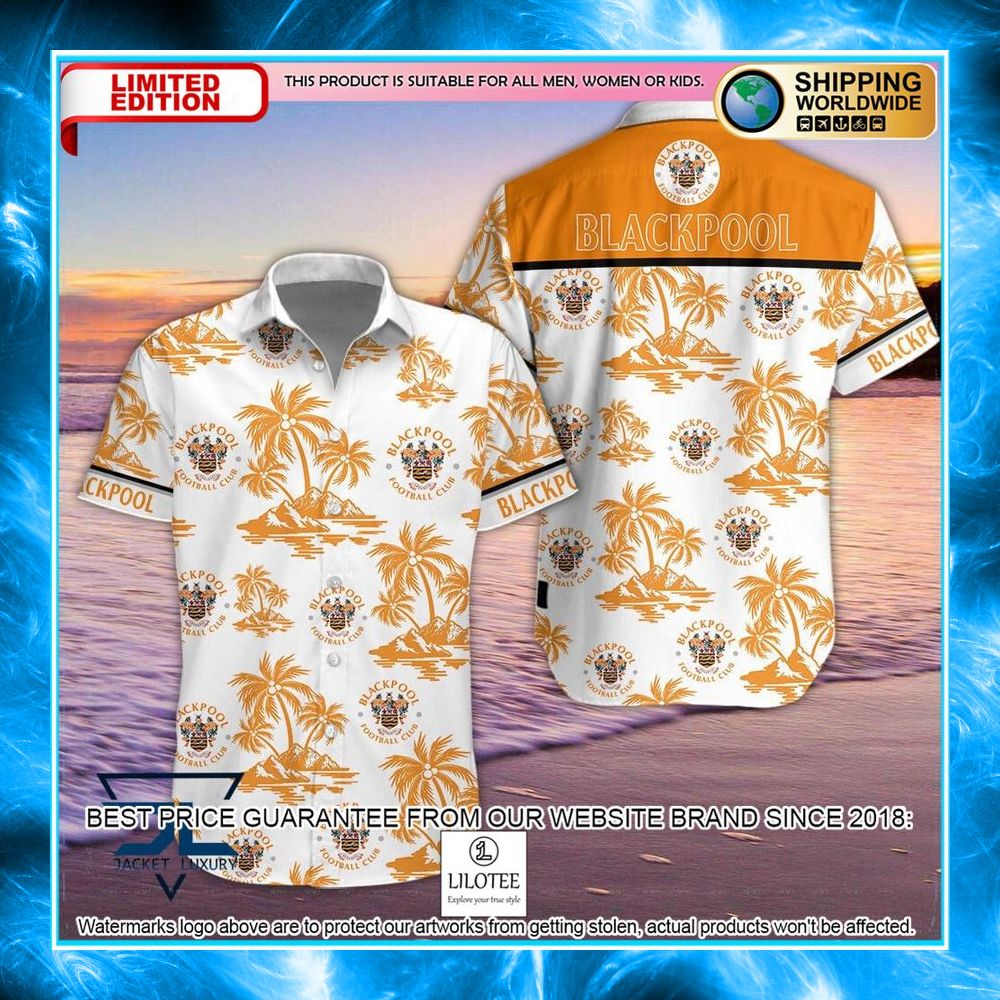 blackpool f c palm tree hawaiian shirt shorts 1 700