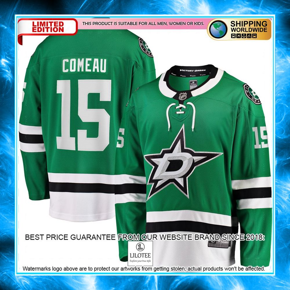 blake comeau dallas stars kelly green hockey jersey 1 568