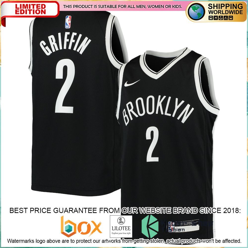 blake griffin brooklyn nets nike youth 2020 21 black basketball jersey 1 922