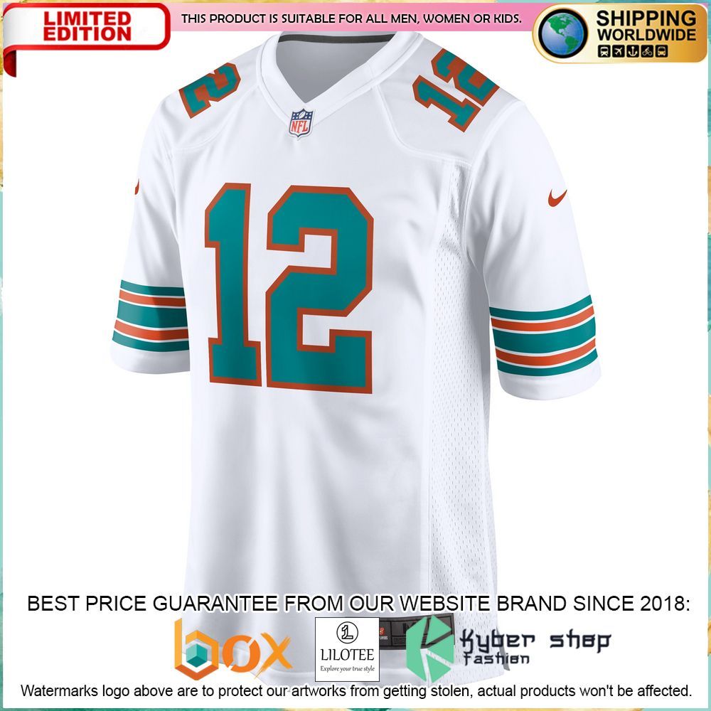bob griese miami dolphins nike retired white football jersey 2 328