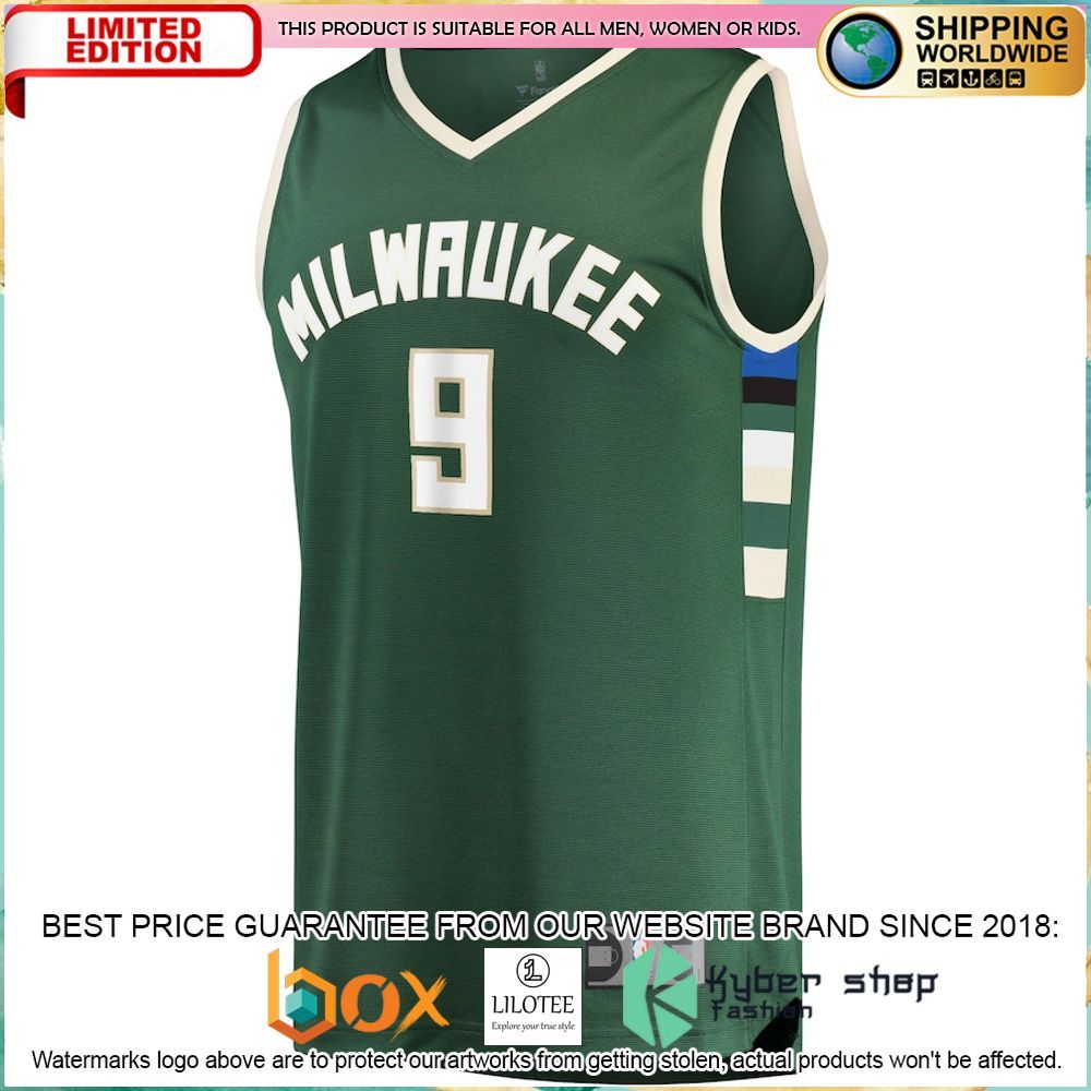 bobby portis milwaukee bucks 2021 22 green basketball jersey 2 923
