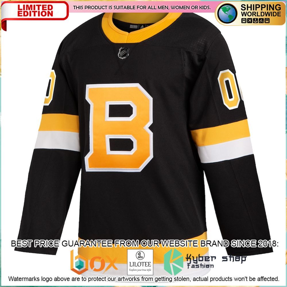 boston bruins adidas 2019 20 custom black hockey jersey 2 191