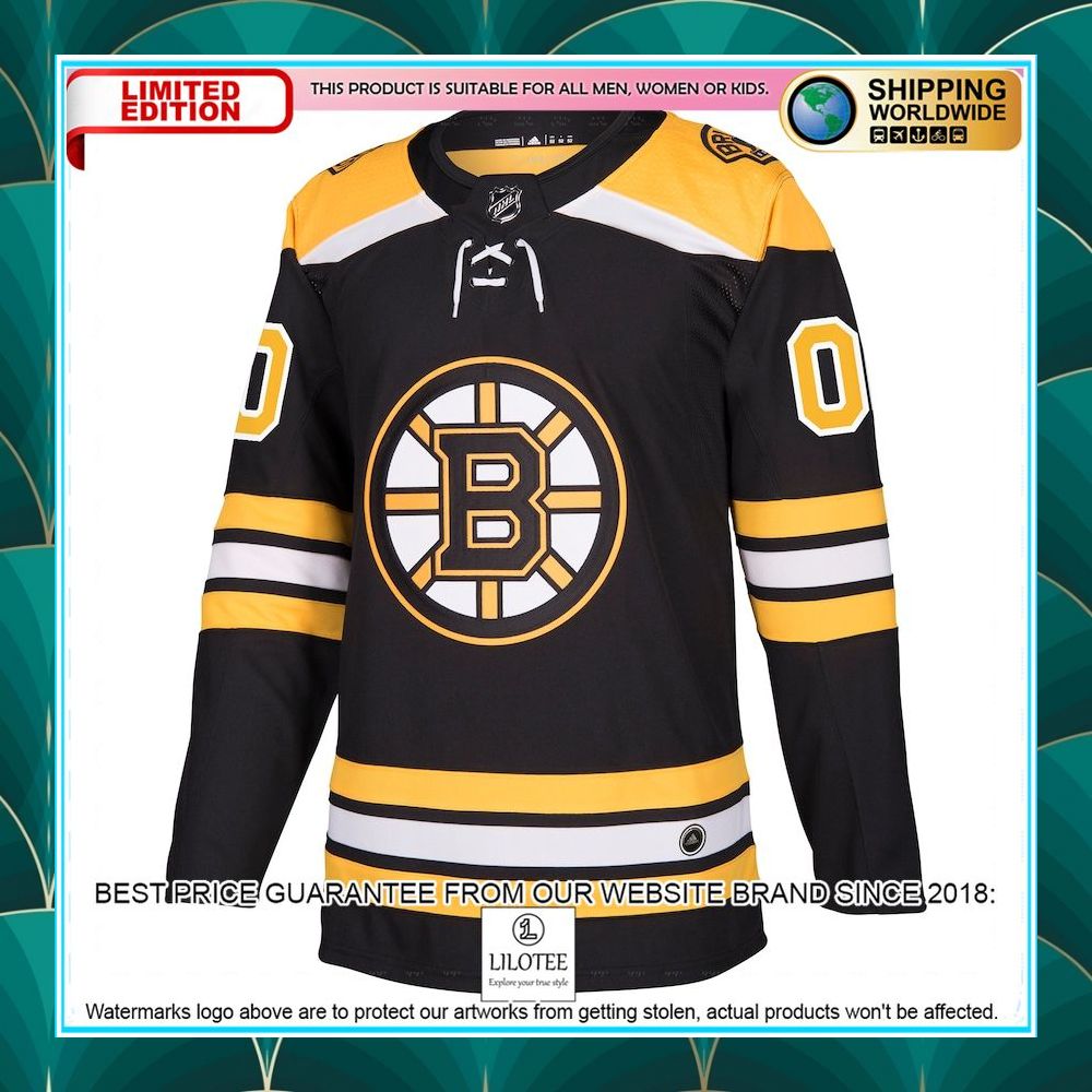 boston bruins adidas custom black hockey jersey 2 239