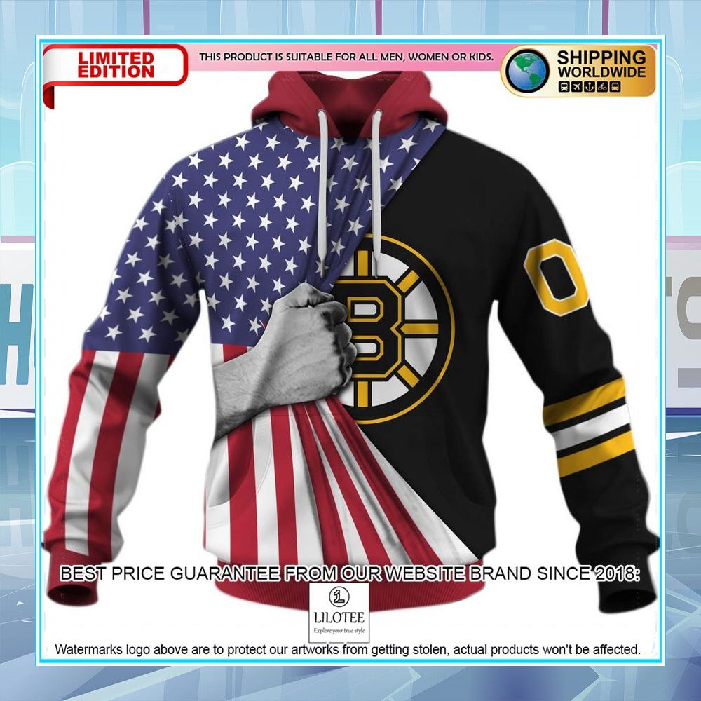 boston bruins us flag custom shirt hoodie 1 775