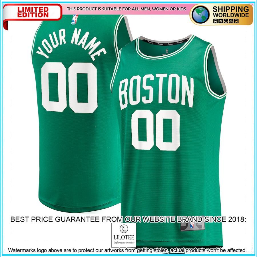 boston celtics custom kelly green basketball jersey 1 289
