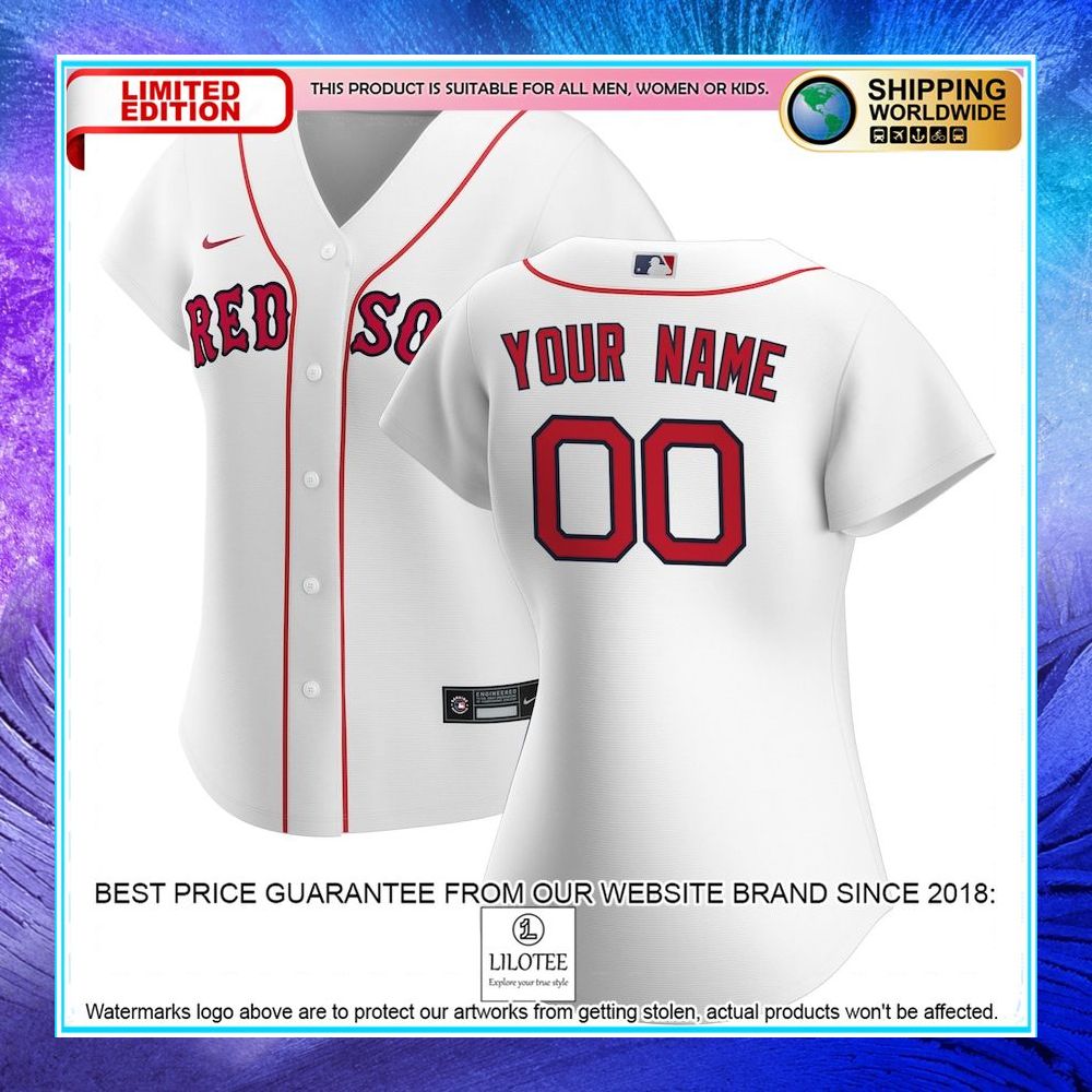 boston red sox nike women home custom white baseball jersey 1 781