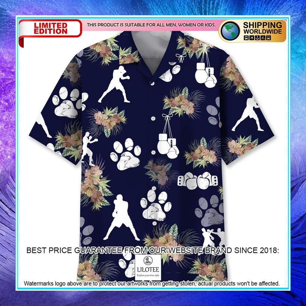 boxing dog tropical hawaiian shirt 1 899