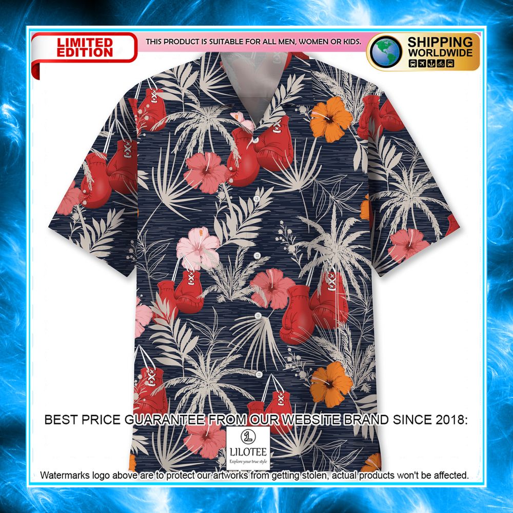 boxing hibiscus hawaiian shirt 1 979