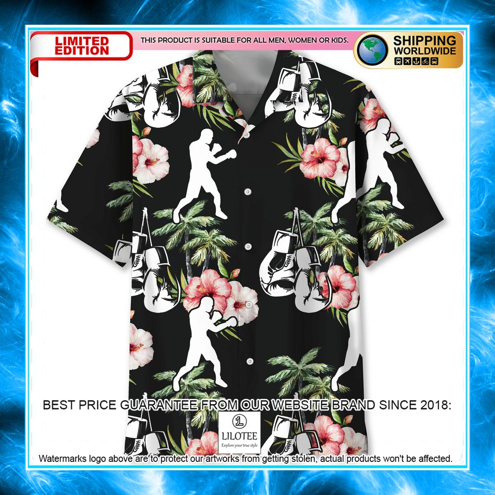 boxing nature flower hawaiian shirt 1 271