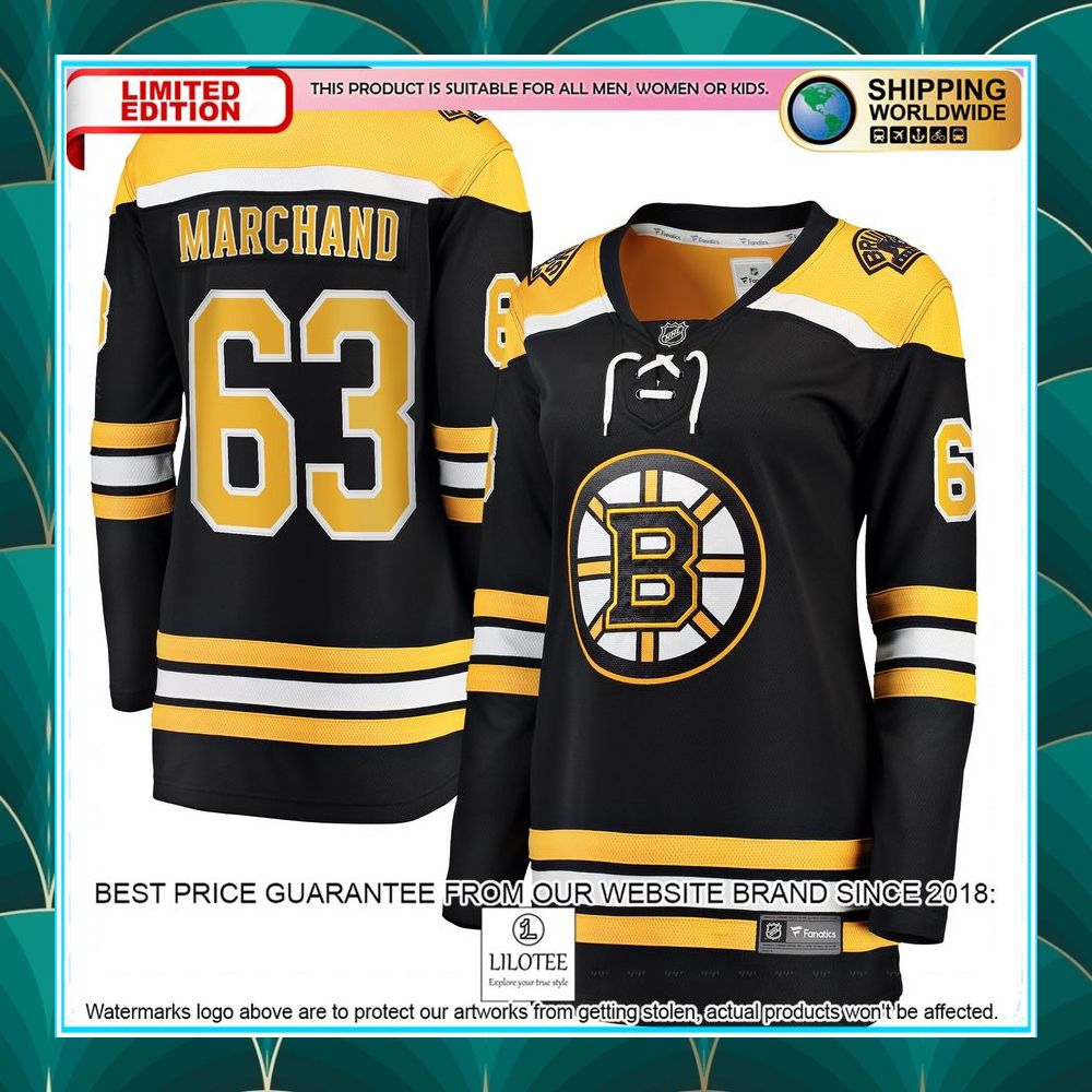 brad marchand boston bruins womens home black hockey jersey 1 564