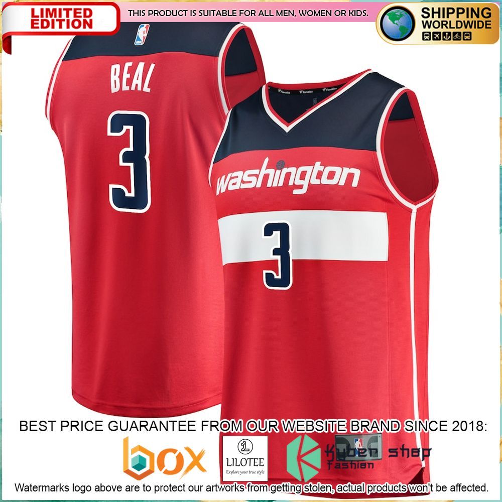 bradley beal washington wizards red basketball jersey 1 673