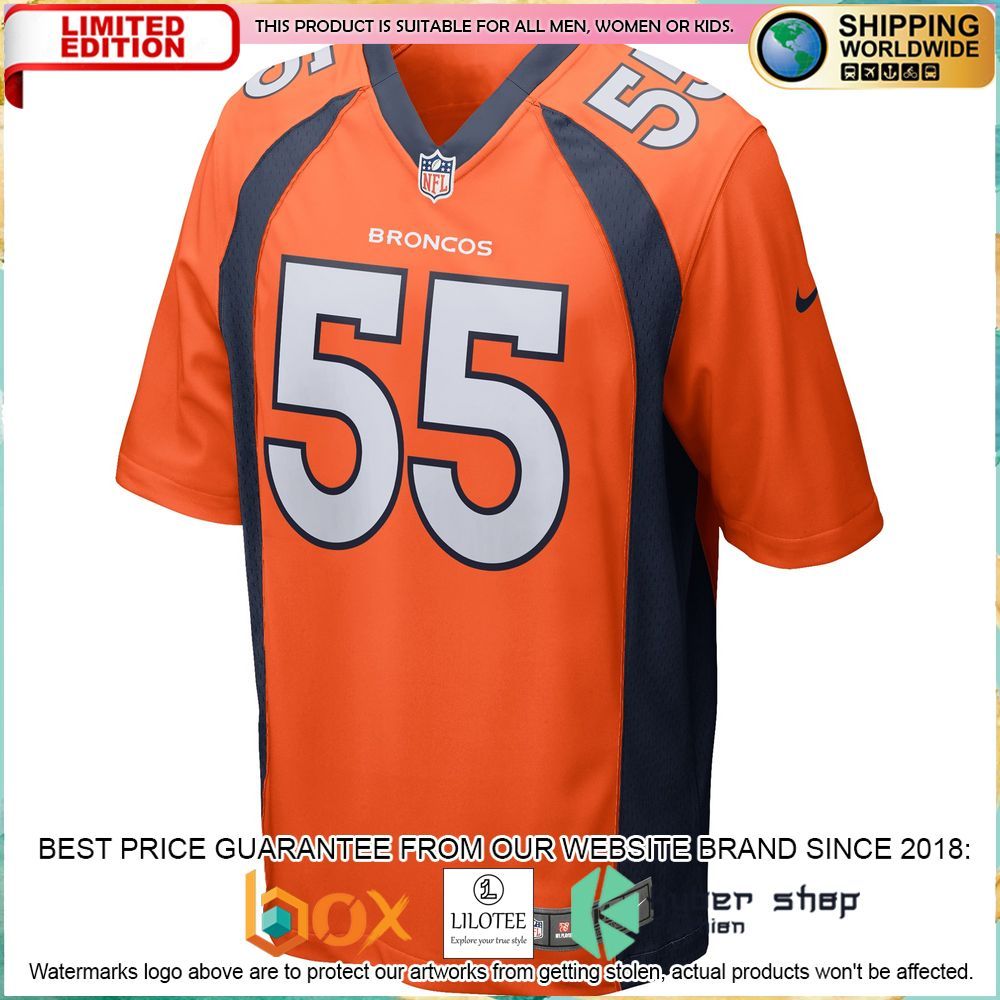 bradley chubb denver broncos nike orange football jersey 2 303
