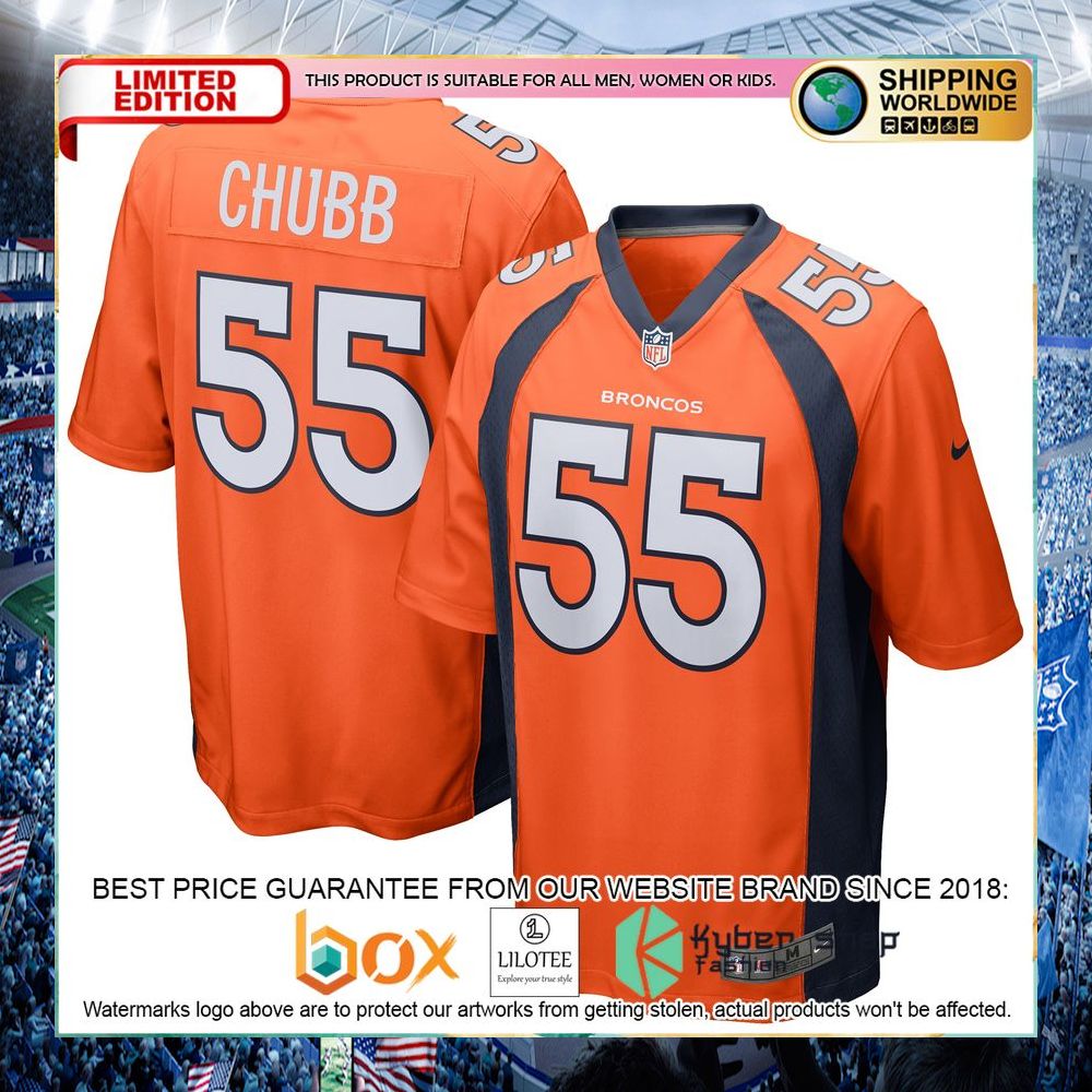 Bradley Chubb Denver Broncos Nike Orange Football Jersey - LIMITED EDITION 8 bradley chubb denver broncos nike orange football jersey 4 250