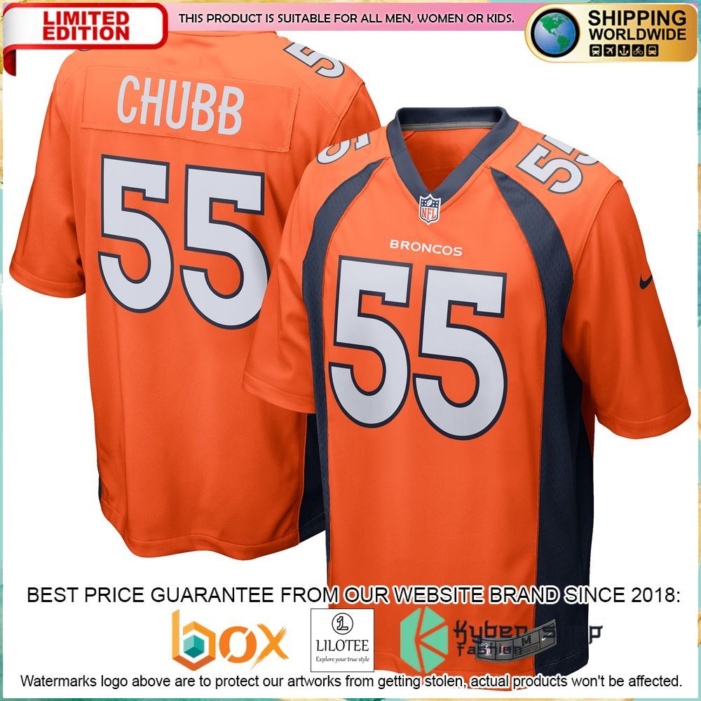 Bradley Chubb Denver Broncos Nike Orange Football Jersey - LIMITED EDITION 4 bradley chubb denver broncos nike orange football jersey 4 604