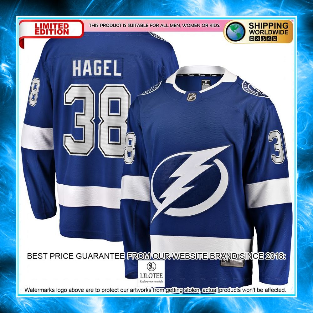 brandon hagel tampa bay lightning blue hockey jersey 1 757