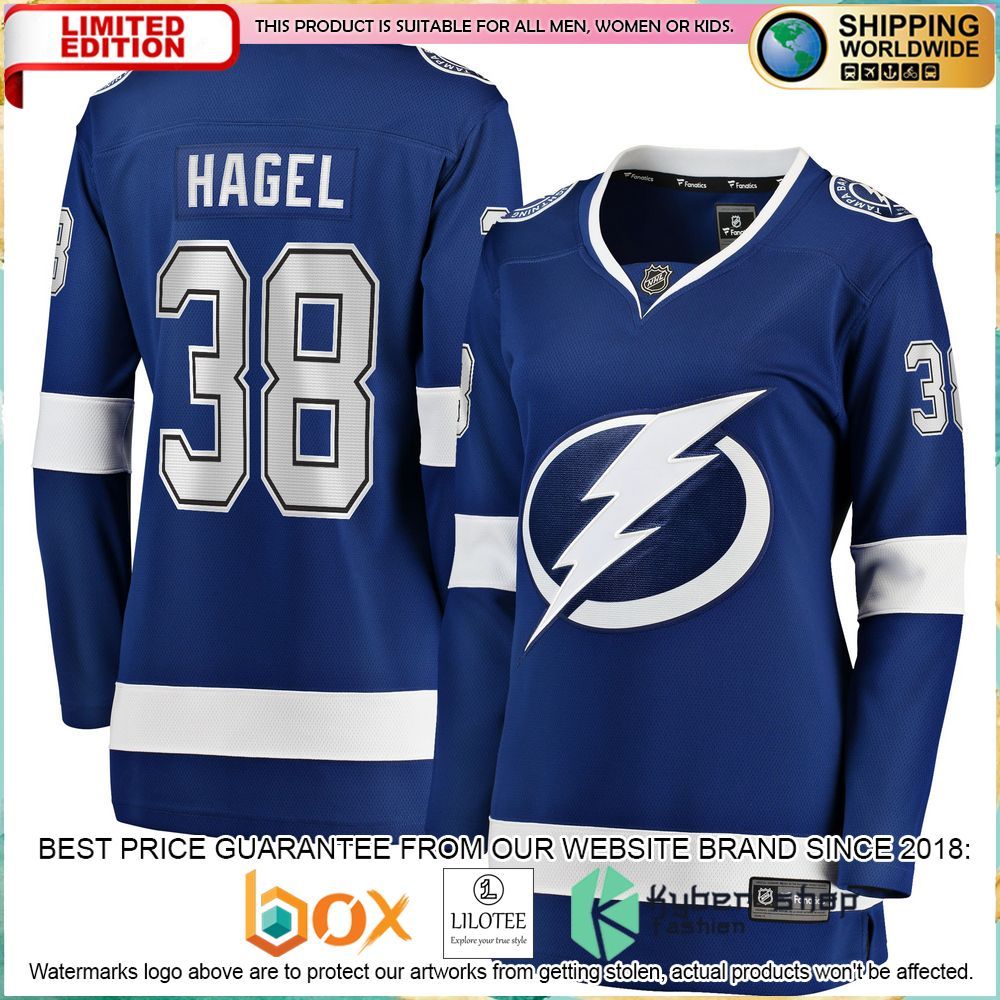 brandon hagel tampa bay lightning womens home breakaway blue hockey jersey 1 954