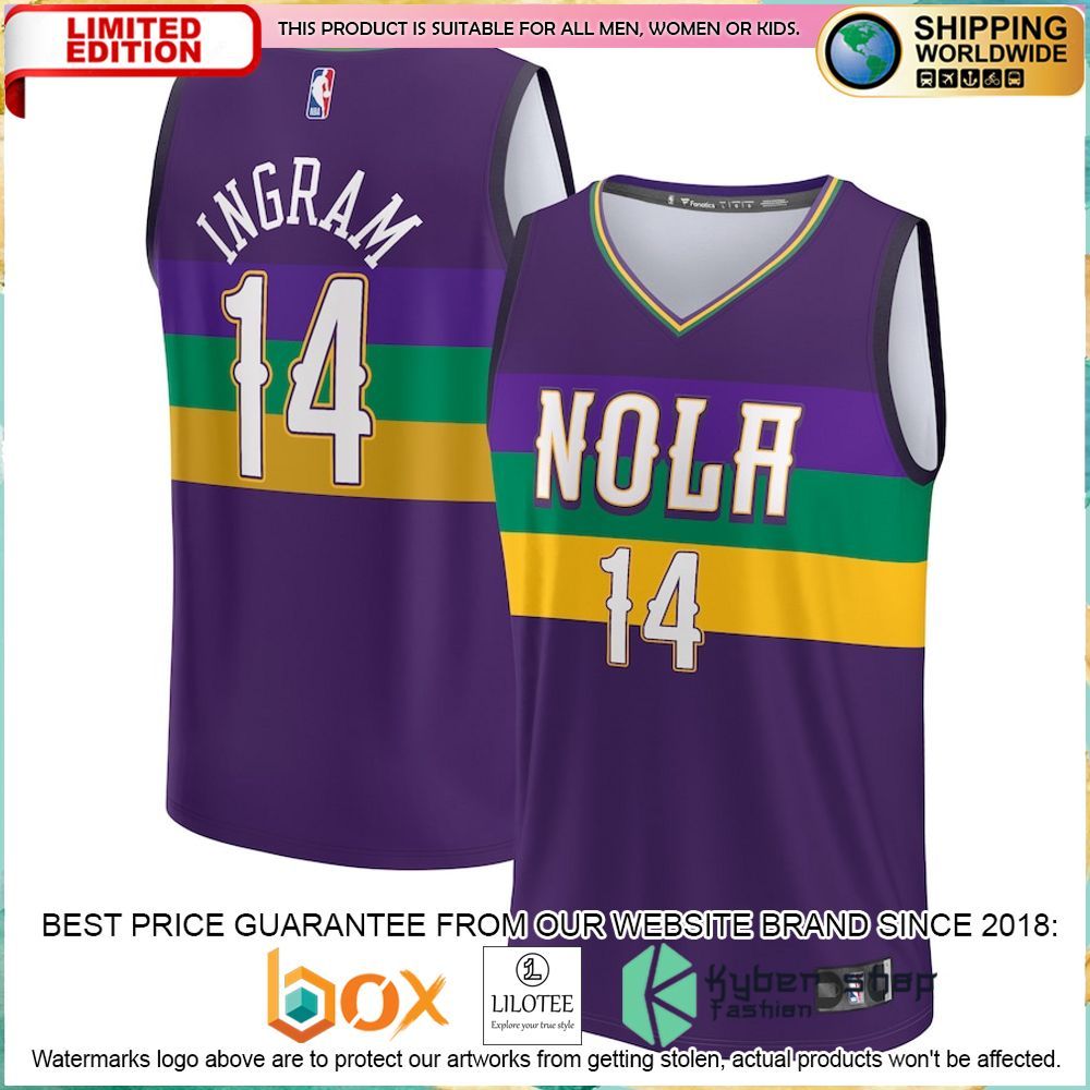 brandon ingram new orleans pelicans 2022 23 purple basketball jersey 1 658