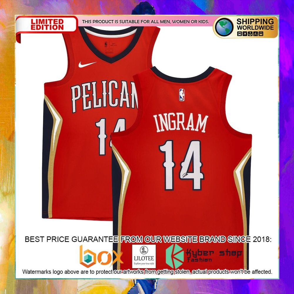 brandon ingram new orleans pelicans red basketball jersey 1 238