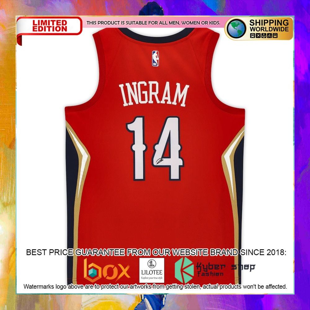 brandon ingram new orleans pelicans red basketball jersey 2 213