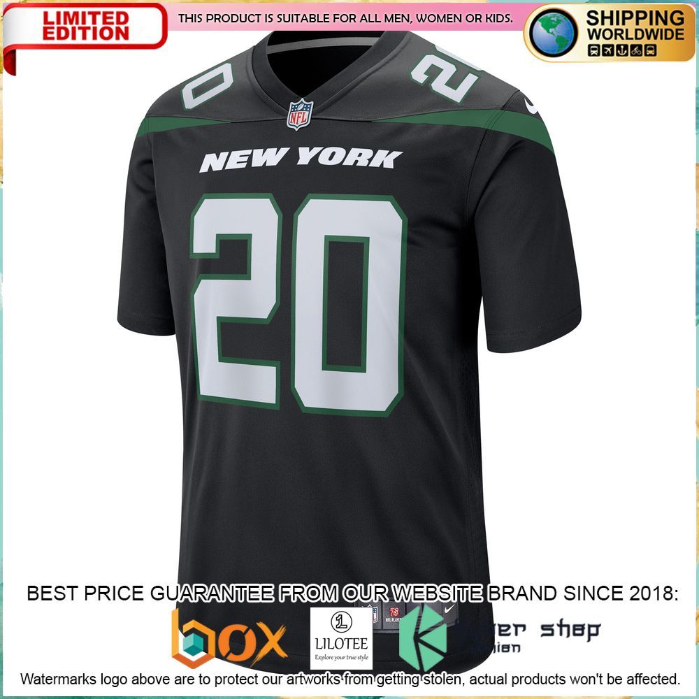 breece hall new york jets nike alternate stealth black football jersey 2 773