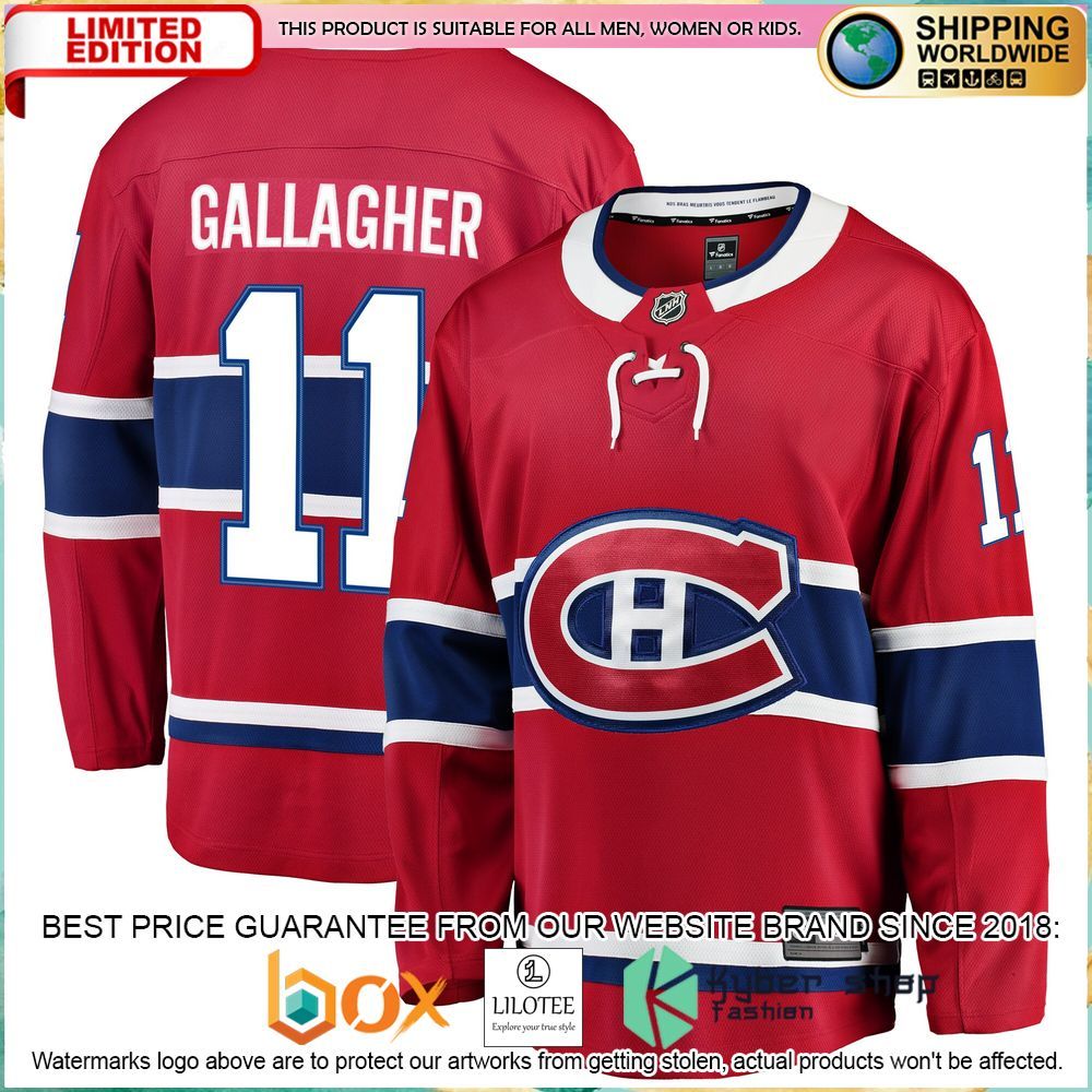 brendan gallagher montreal canadiens red hockey jersey 1 735