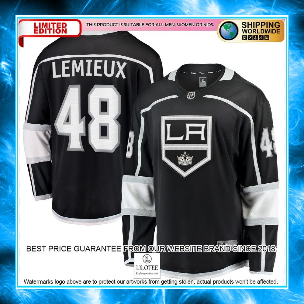 brendan lemieux los angeles kings black hockey jersey 1 315