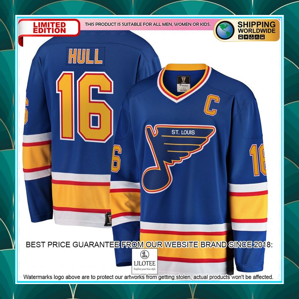 brett hull st louis blues premier retired blue hockey jersey 1 578