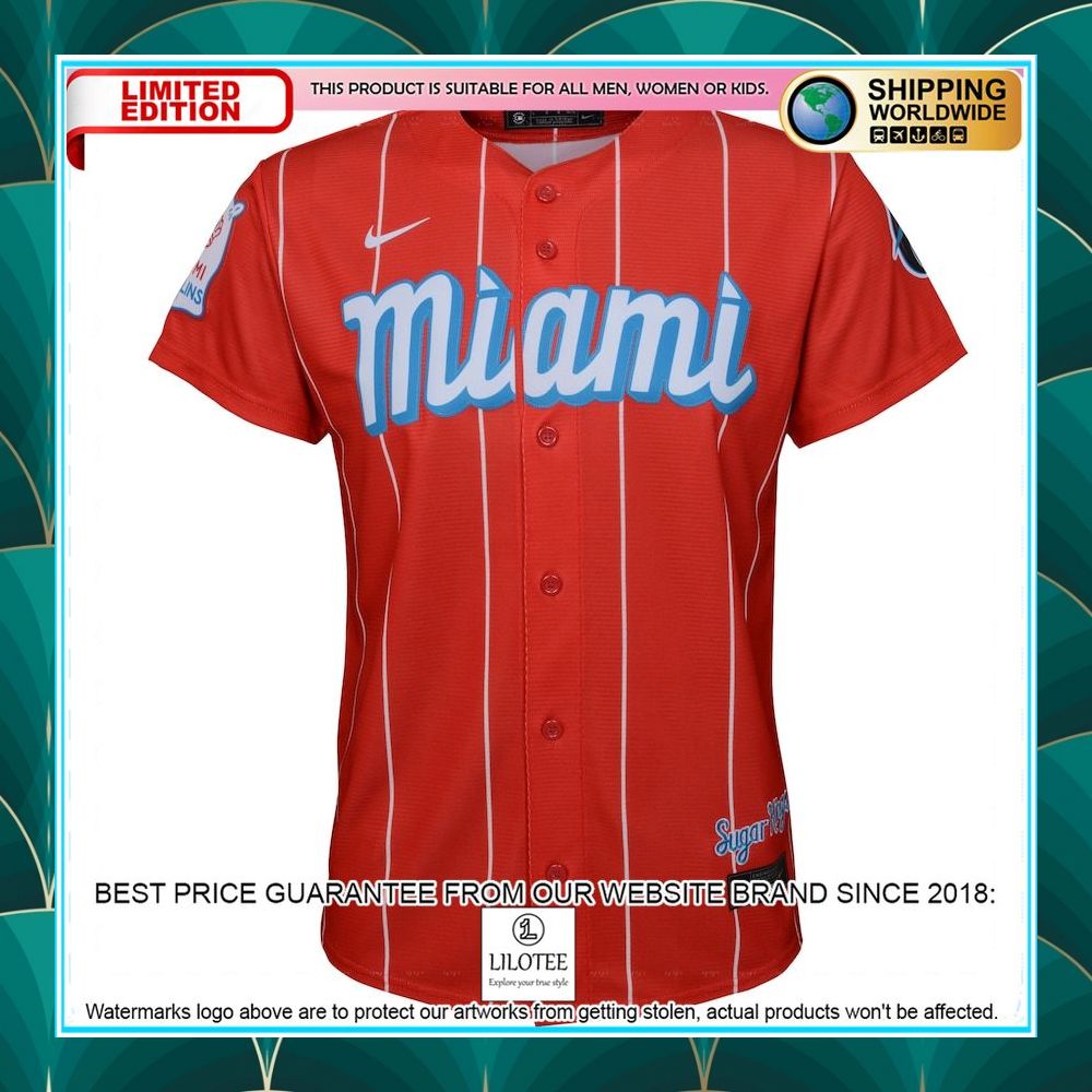 brian anderson miami marlins nike youth city connect player red baseball jersey 2 790