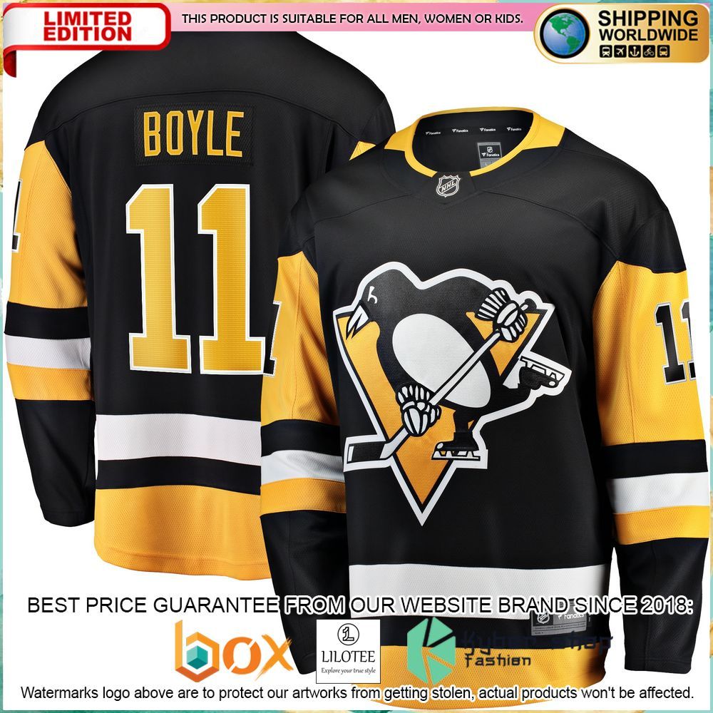 brian boyle pittsburgh penguins black hockey jersey 1 690