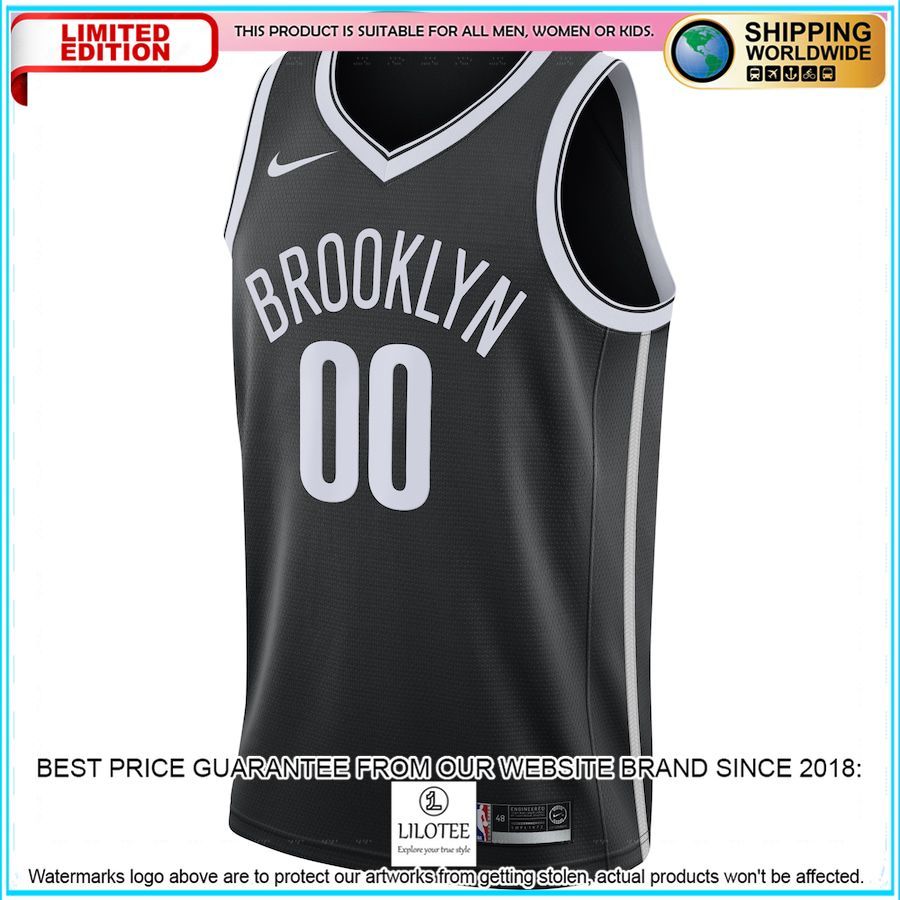 brooklyn nets nike 2020 21 custom black basketball jersey 2 277