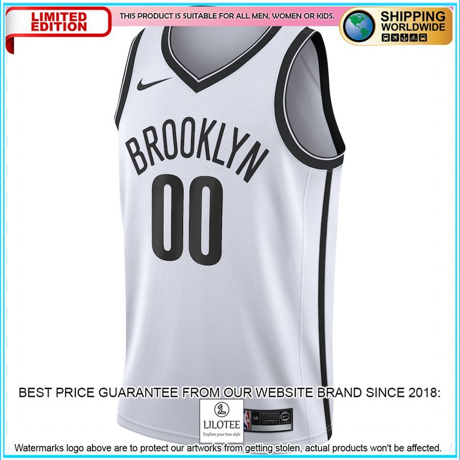 brooklyn nets nike 2020 21 custom white basketball jersey 2 441