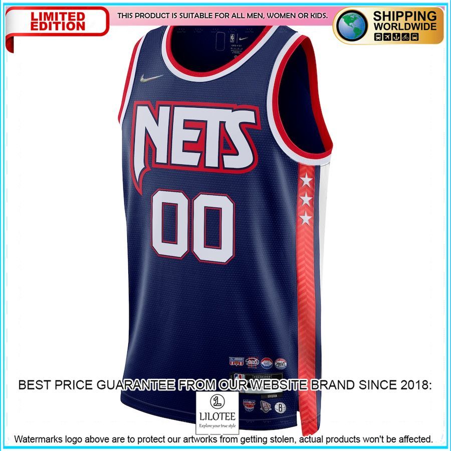 brooklyn nets nike 2021 22 custom navy basketball jersey 2 165