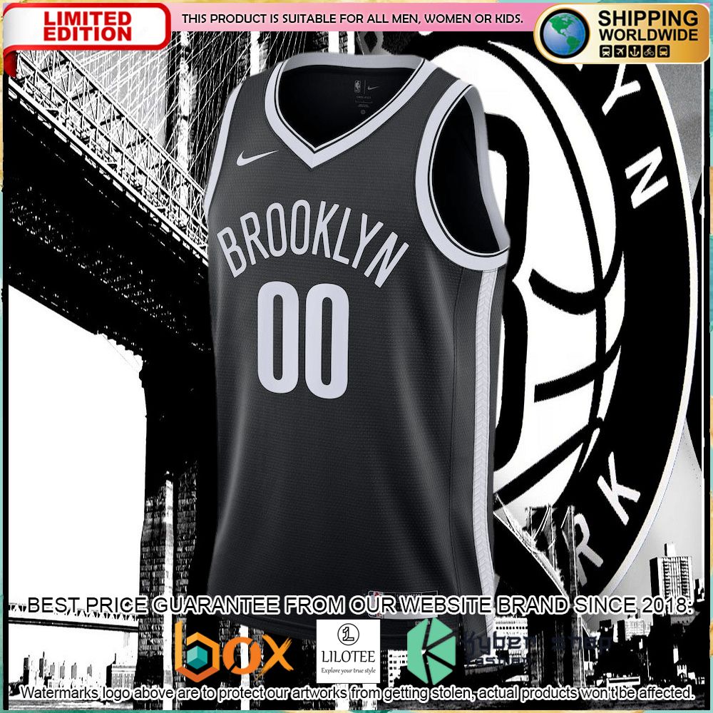 Brooklyn Nets Nike 2022 23 Custom Black Basketball Jersey - LIMITED EDITION 5 brooklyn nets nike 2022 23 custom black basketball jersey 2 334