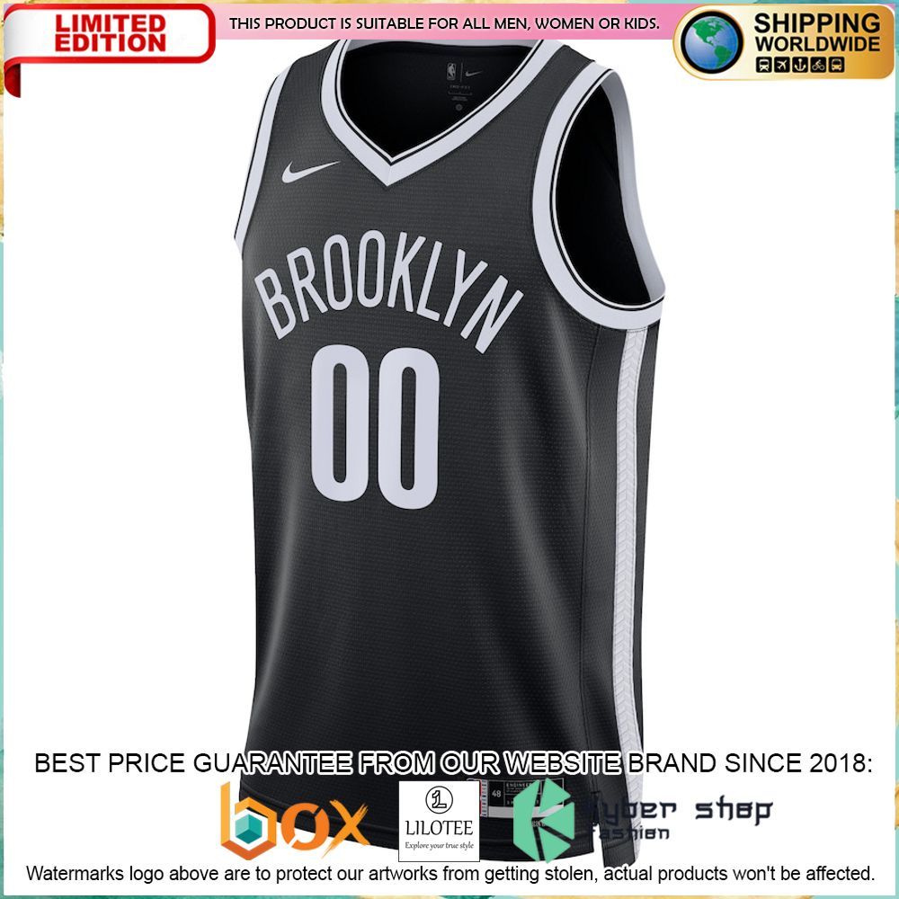 brooklyn nets nike 2022 23 custom black basketball jersey 2 512