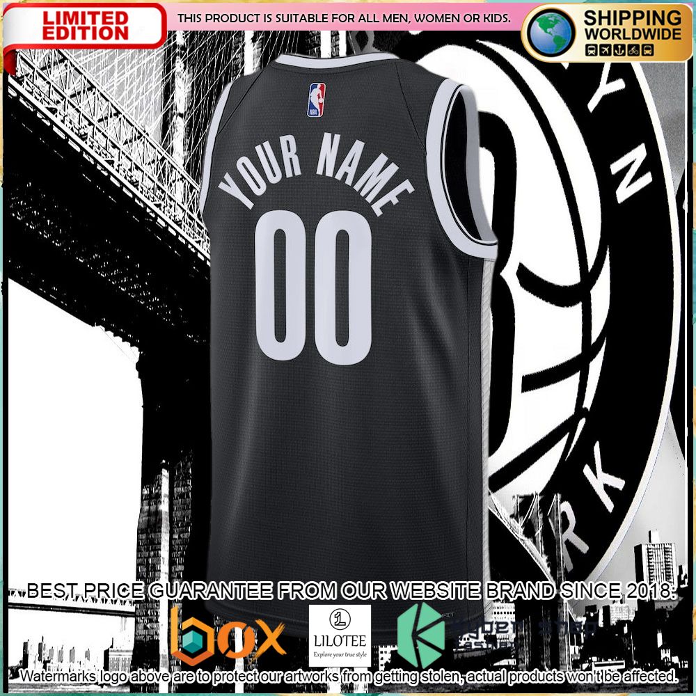 Brooklyn Nets Nike 2022 23 Custom Black Basketball Jersey - LIMITED EDITION 6 brooklyn nets nike 2022 23 custom black basketball jersey 3 791