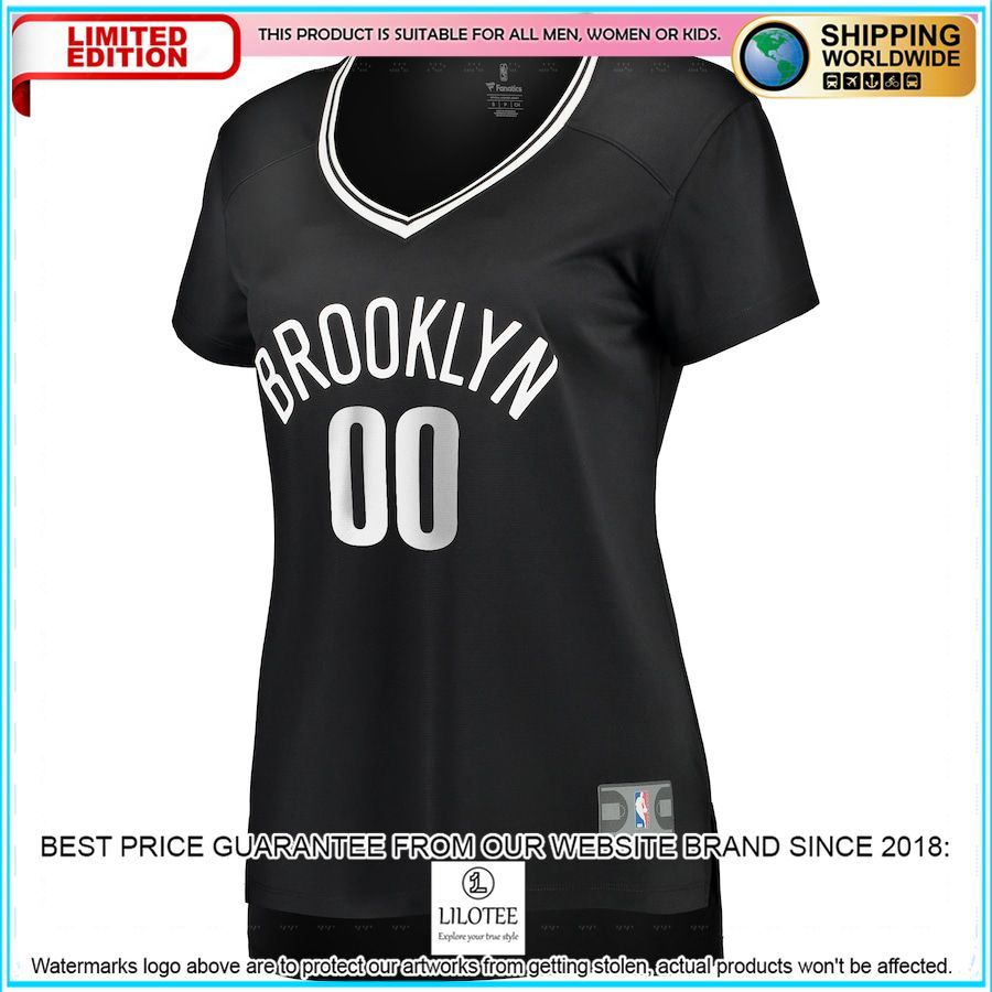 brooklyn nets womens custom black basketball jersey 2 88
