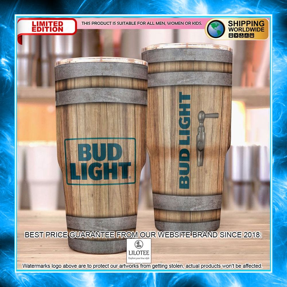 bud light wood grain printed tumbler 1 501
