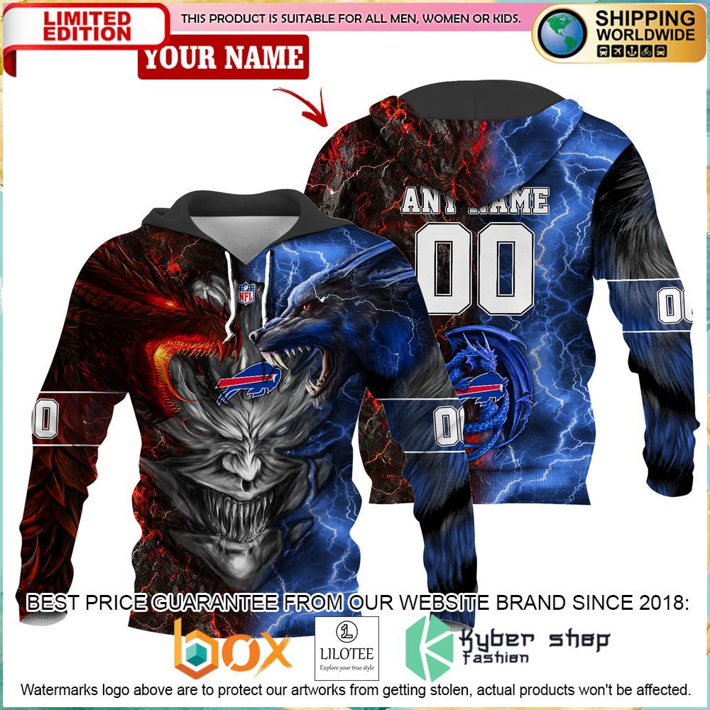 buffalo bills demon face dragon wolf personalized hoodie pant 1 56