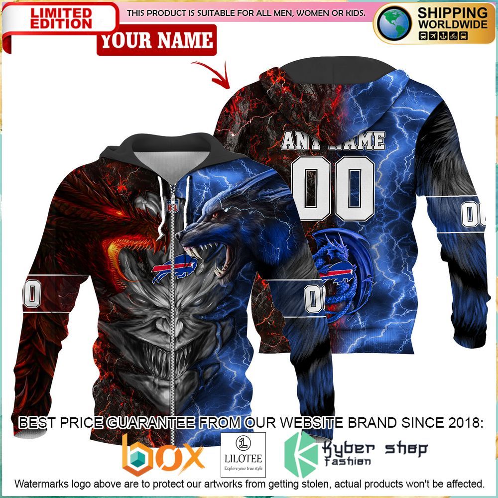 buffalo bills demon face dragon wolf personalized hoodie pant 2 298