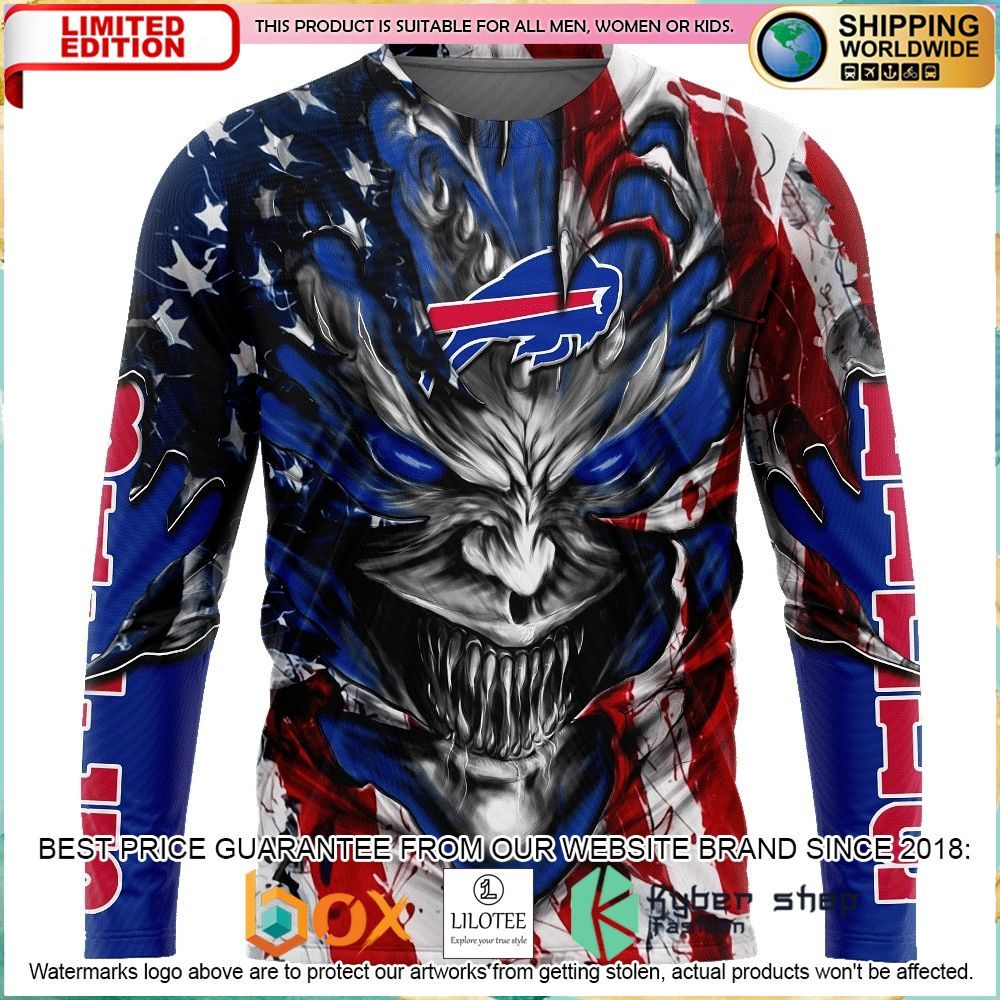 buffalo bills demon face us flag personalized hoodie shirt 2 928