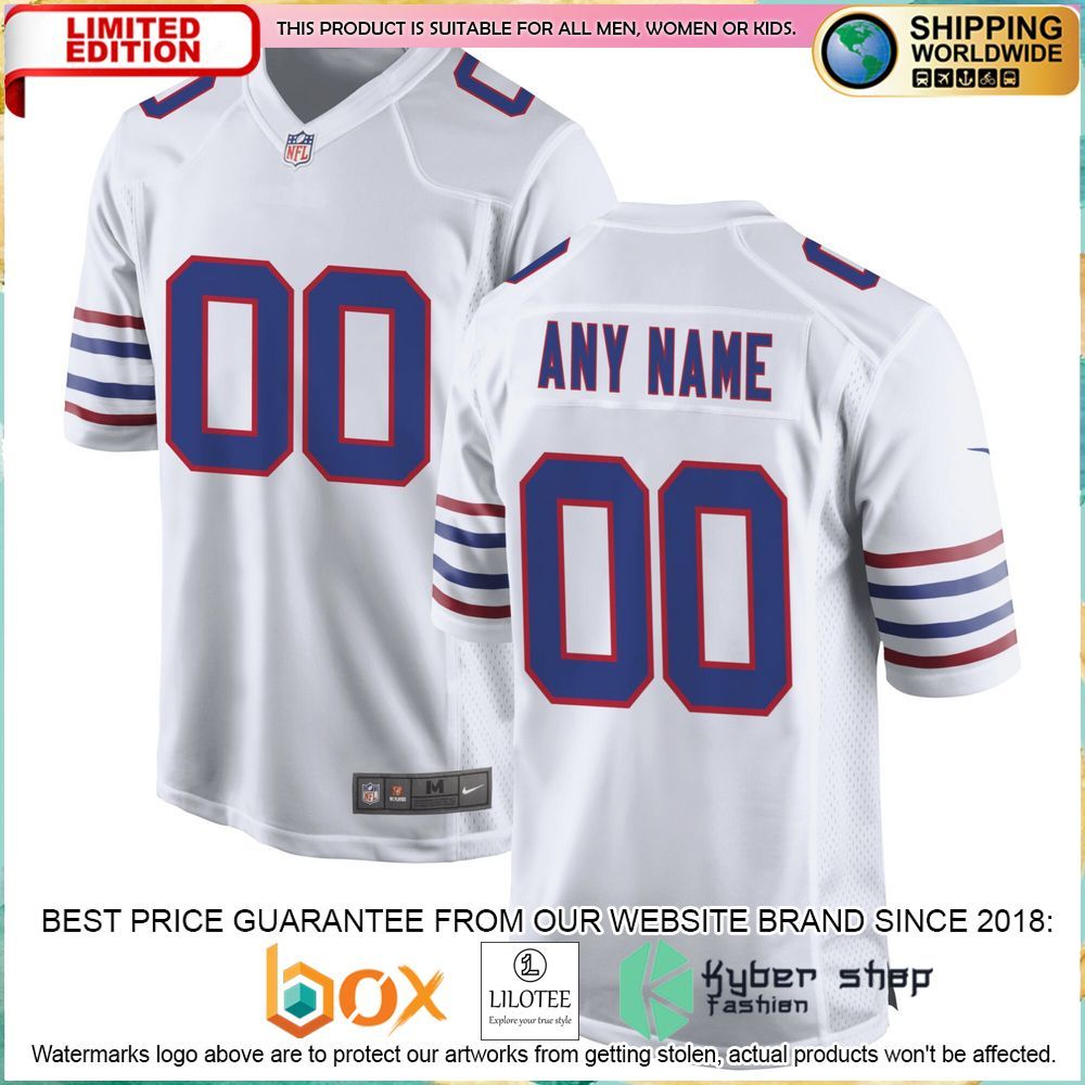 buffalo bills nike alternate custom white football jersey 1 617