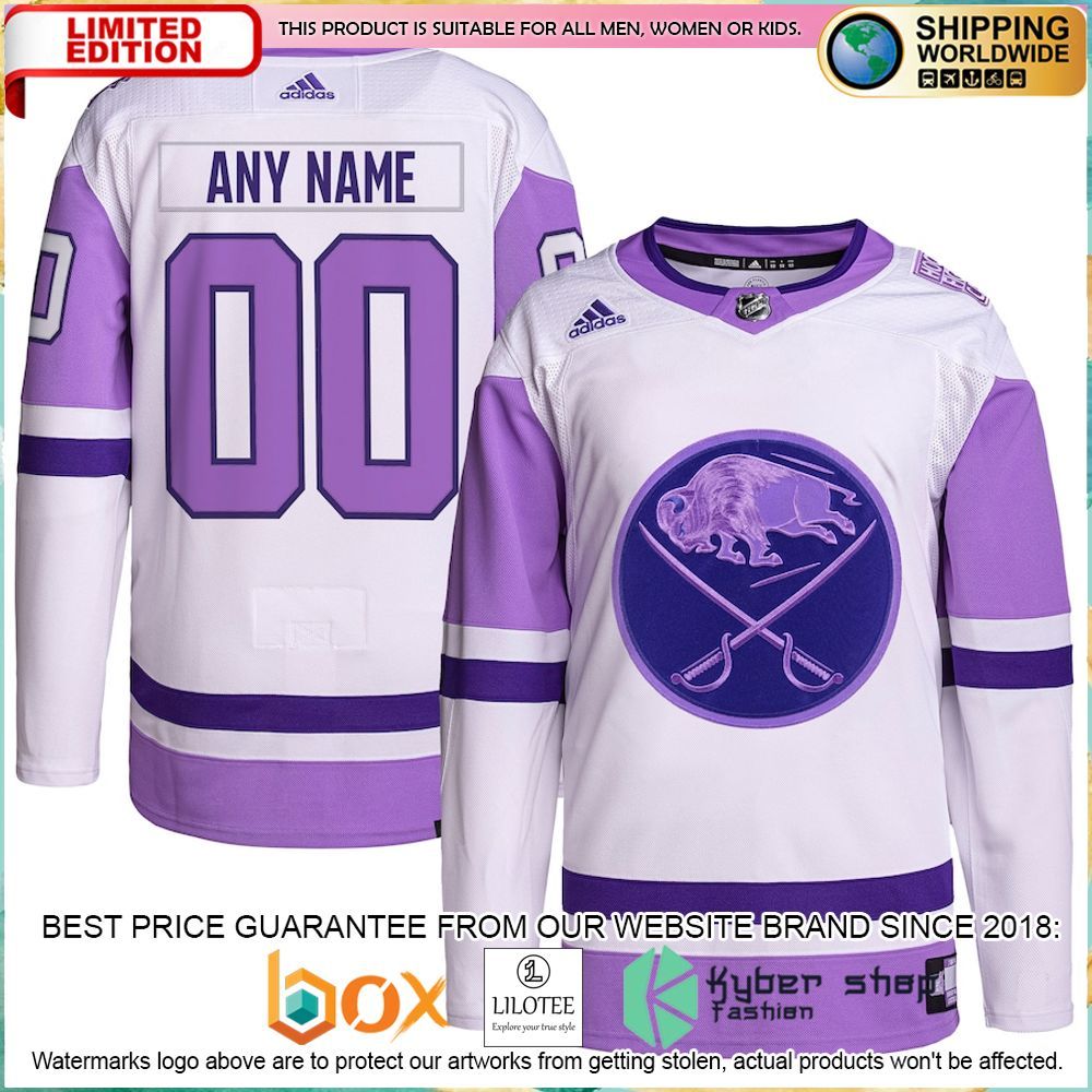 buffalo sabres buffalo sabres adidas fights cancer custom white purple hockey jersey 1 315